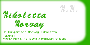 nikoletta morvay business card